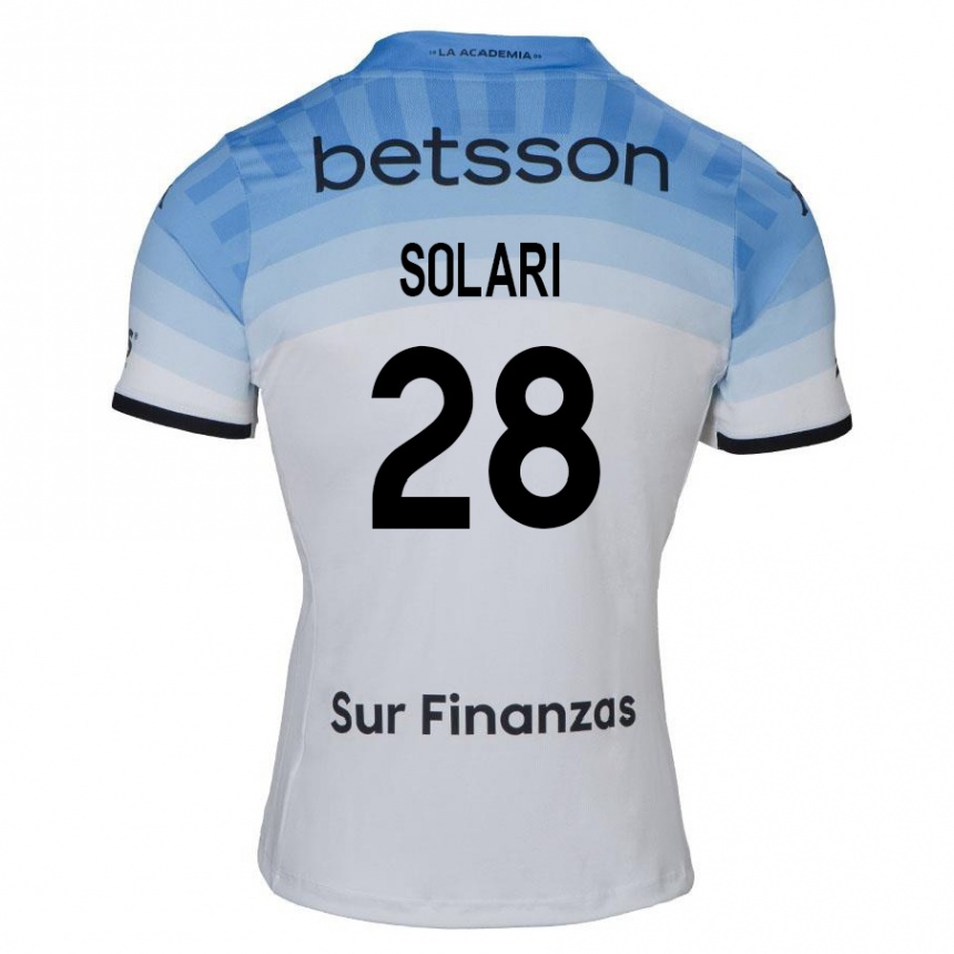 Kids Football Santiago Solari #28 White Blue Black Away Jersey 2024/25 T-Shirt