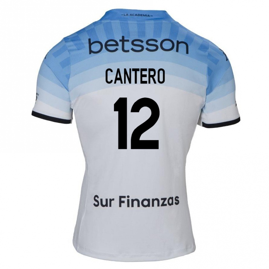 Kids Football Milton Cantero #12 White Blue Black Away Jersey 2024/25 T-Shirt