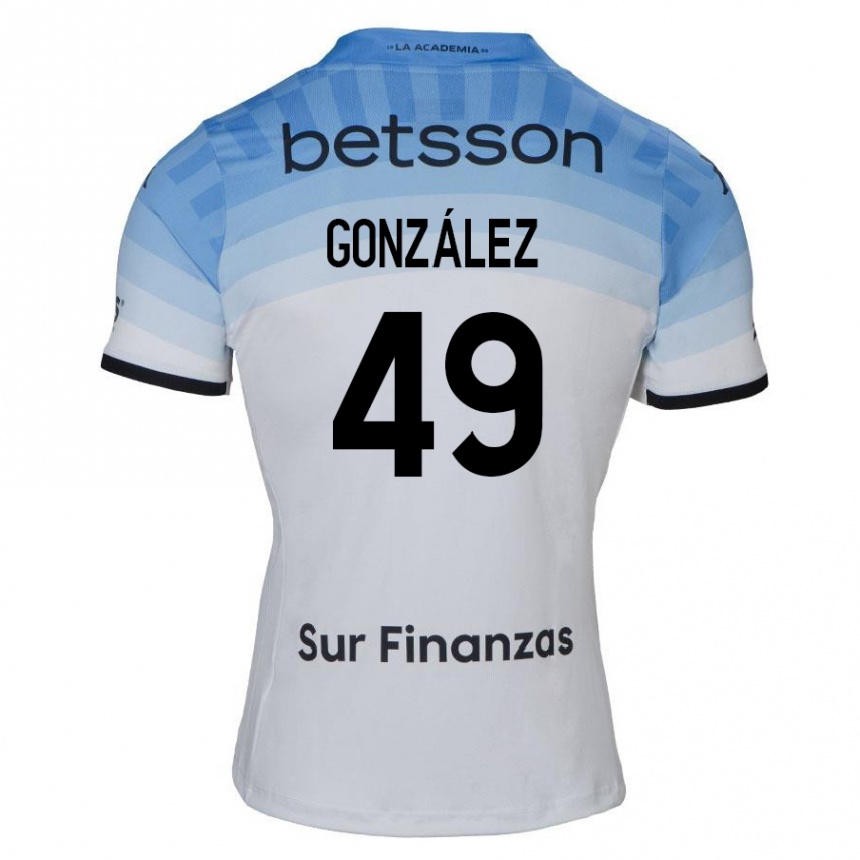 Kids Football David González #49 White Blue Black Away Jersey 2024/25 T-Shirt