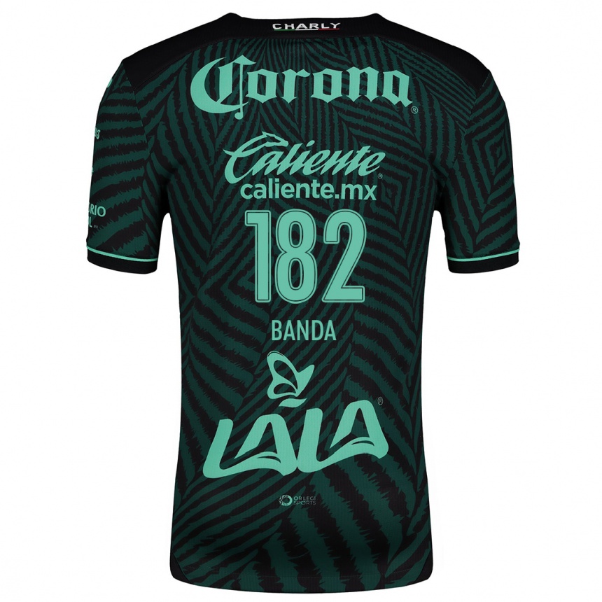 Kids Football Iker Banda #182 Black Green Away Jersey 2024/25 T-Shirt