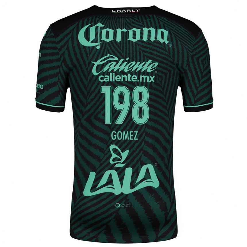 Kids Football Isaác Gómez #198 Black Green Away Jersey 2024/25 T-Shirt