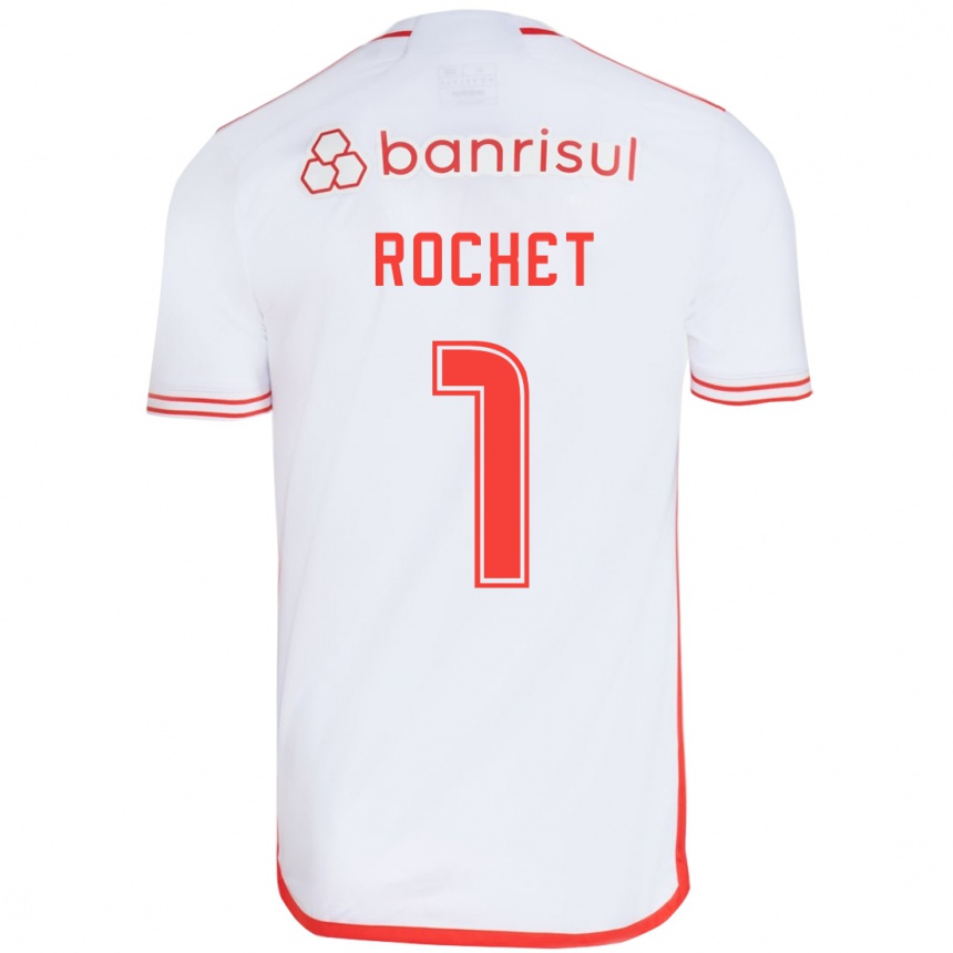 Kids Football Sergio Rochet #1 White Red Away Jersey 2024/25 T-Shirt