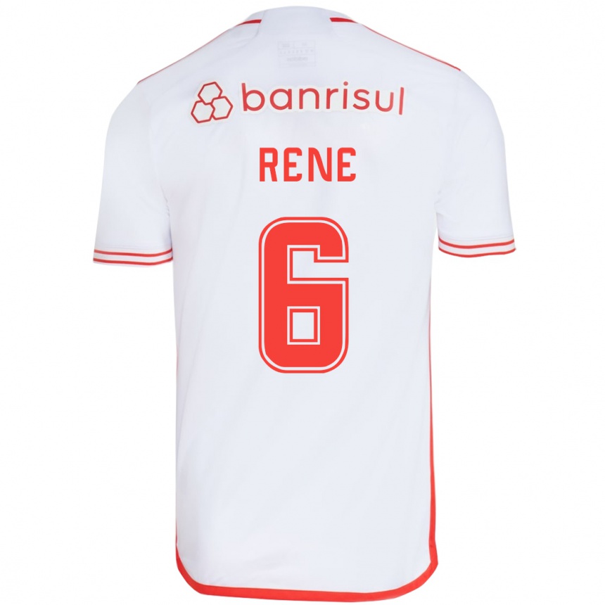 Kids Football Renê #6 White Red Away Jersey 2024/25 T-Shirt