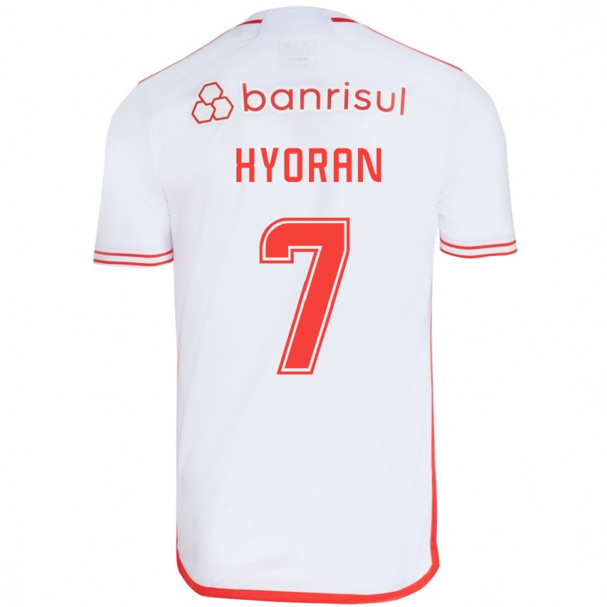 Kids Football Hyoran #7 White Red Away Jersey 2024/25 T-Shirt