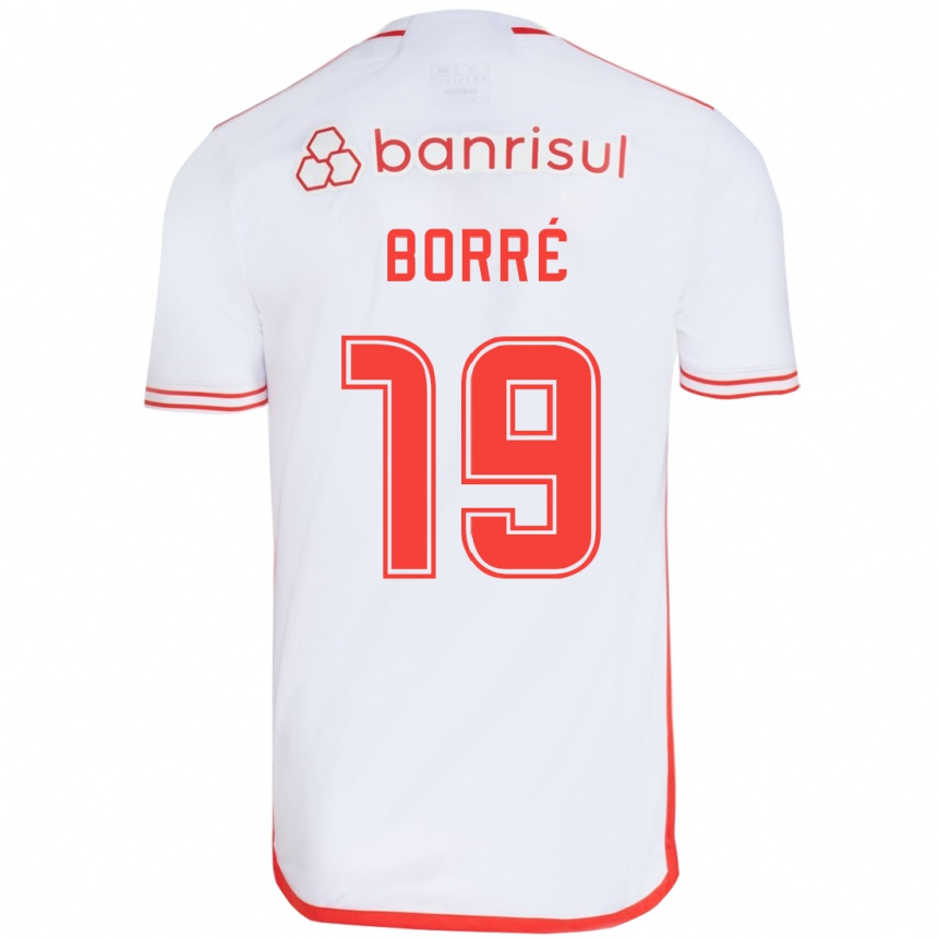 Kids Football Rafael Borré #19 White Red Away Jersey 2024/25 T-Shirt