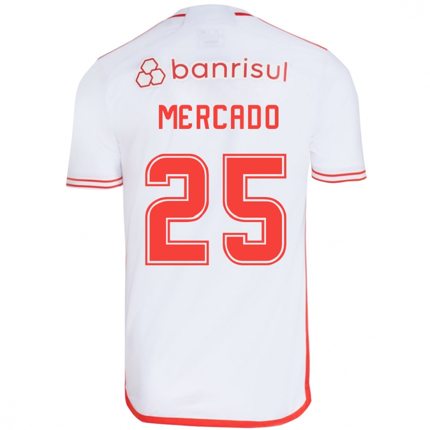 Kids Football Gabriel Mercado #25 White Red Away Jersey 2024/25 T-Shirt