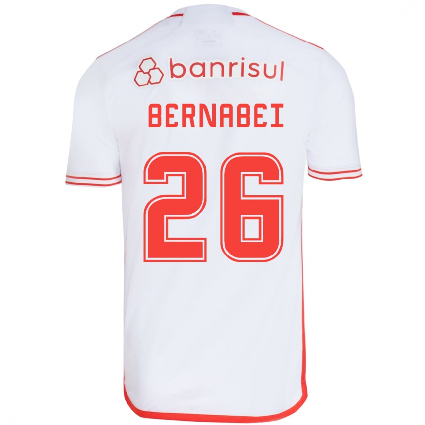 Kids Football Alexandro Bernabéi #26 White Red Away Jersey 2024/25 T-Shirt