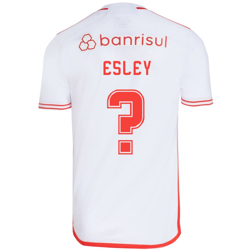 Kids Football Esley #0 White Red Away Jersey 2024/25 T-Shirt