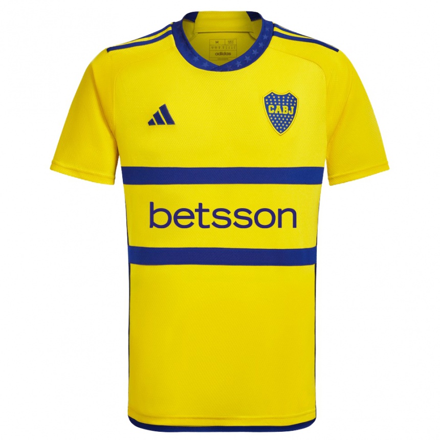 Kids Football Sebastián Díaz Robles #37 Yellow Blue Away Jersey 2024/25 T-Shirt