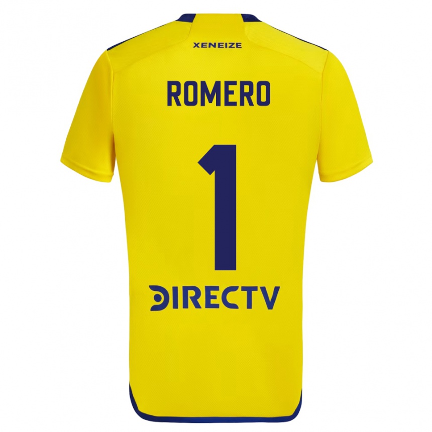 Kids Football Sergio Romero #1 Yellow Blue Away Jersey 2024/25 T-Shirt