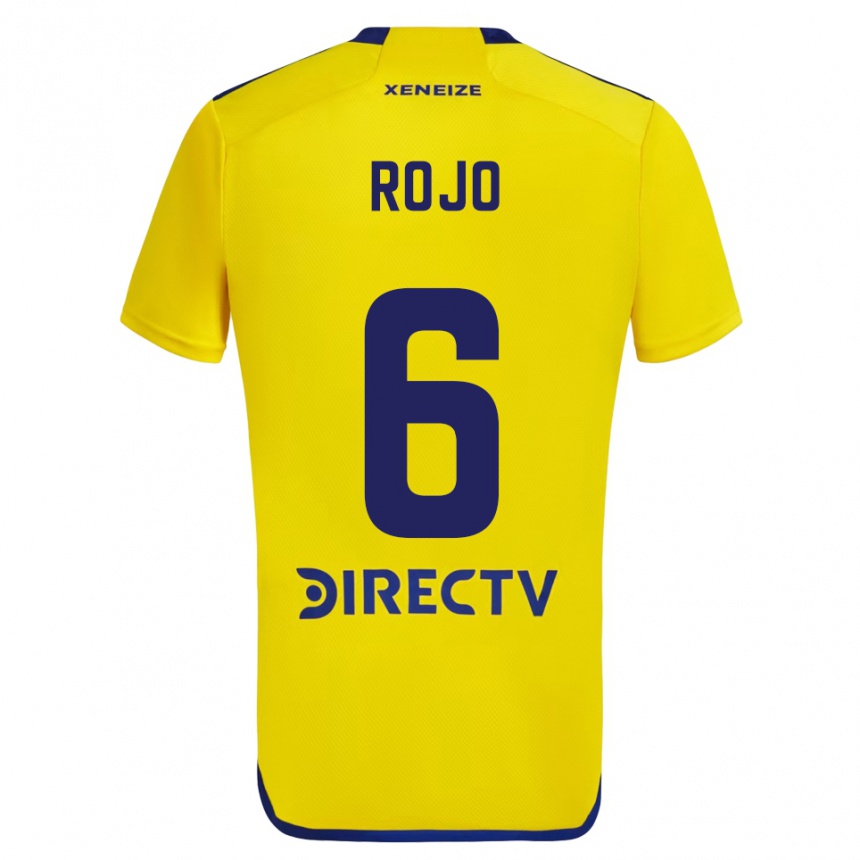 Kids Football Marcos Rojo #6 Yellow Blue Away Jersey 2024/25 T-Shirt