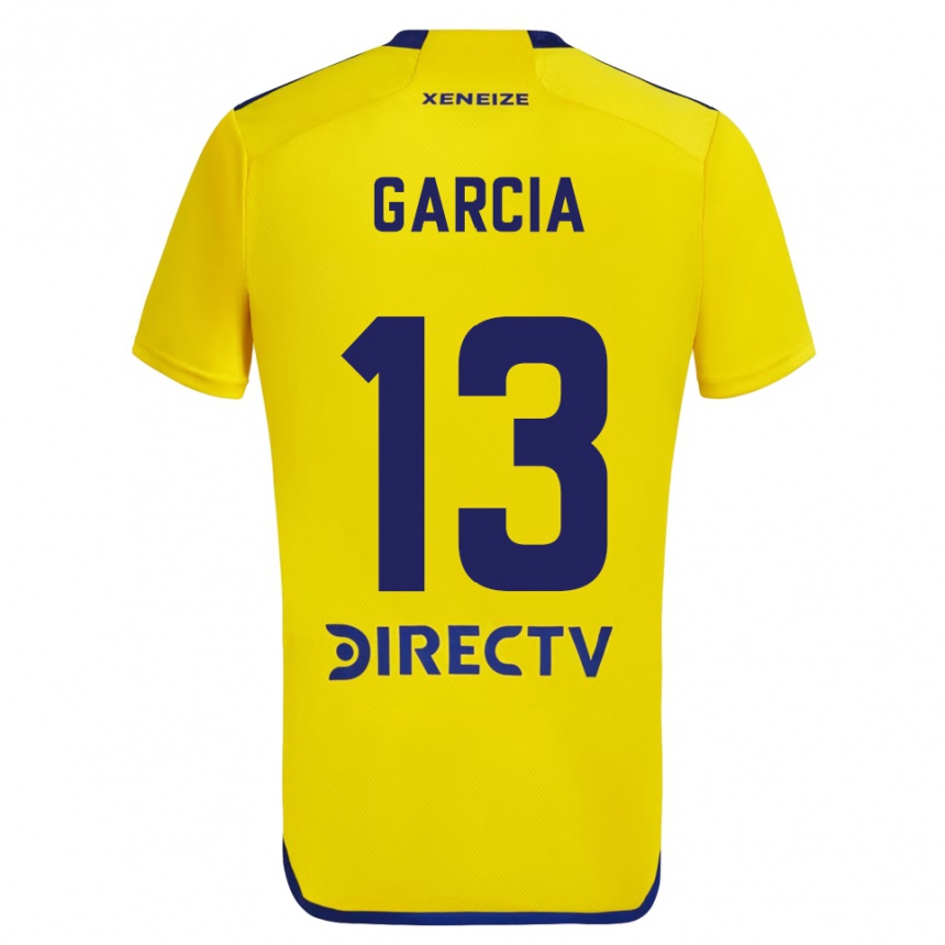 Kids Football Javier García #13 Yellow Blue Away Jersey 2024/25 T-Shirt