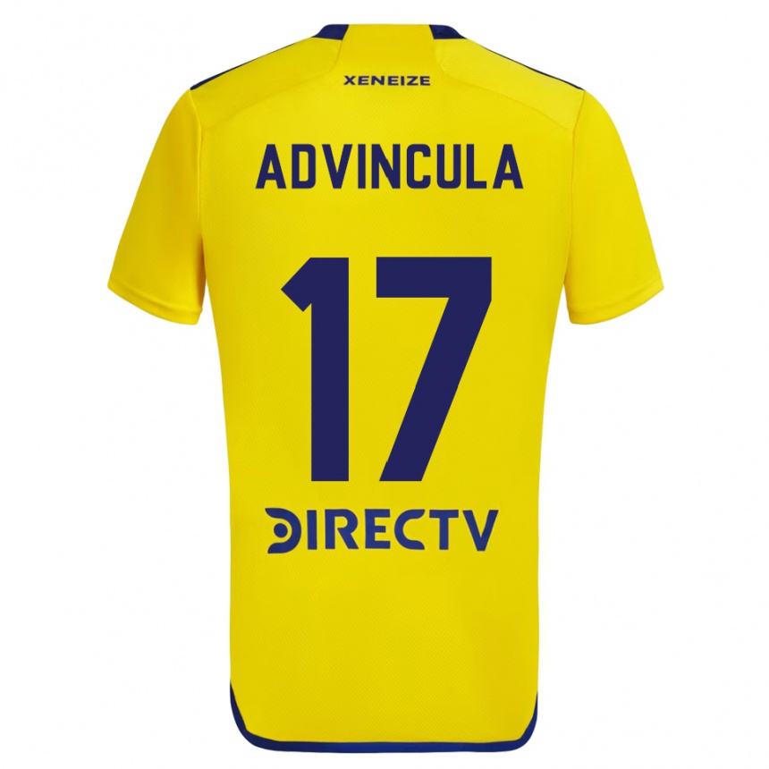 Kids Football Luis Advíncula #17 Yellow Blue Away Jersey 2024/25 T-Shirt