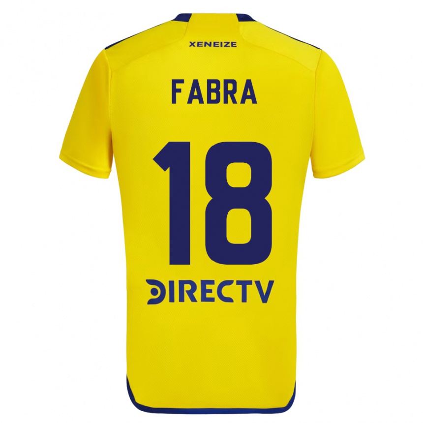 Kids Football Frank Fabra #18 Yellow Blue Away Jersey 2024/25 T-Shirt