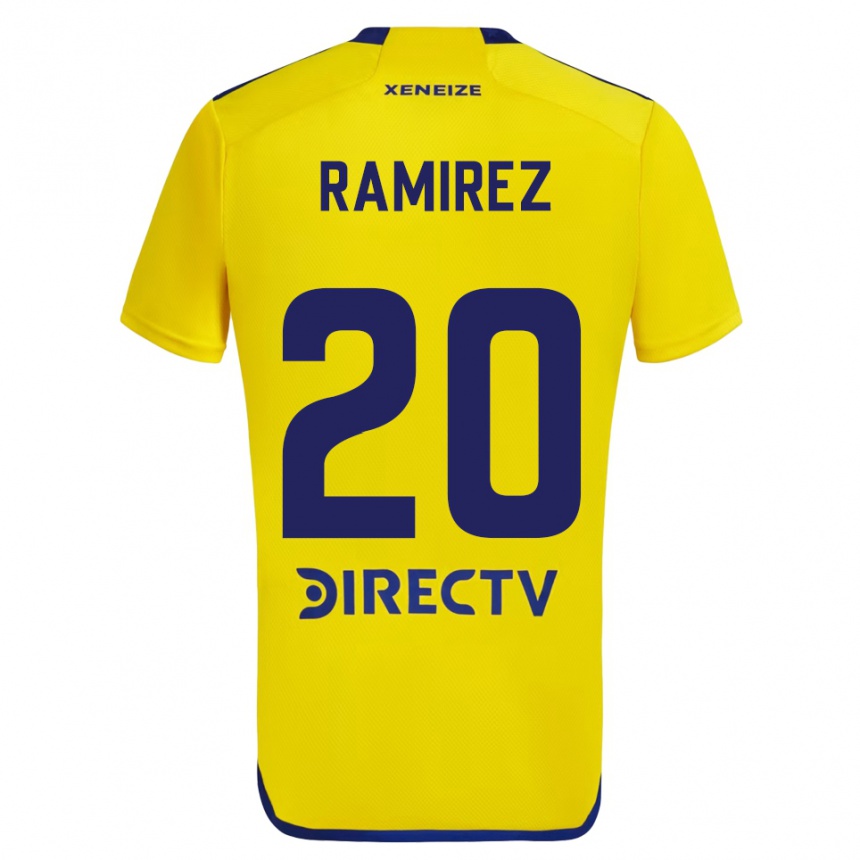 Kids Football Juan Ramírez #20 Yellow Blue Away Jersey 2024/25 T-Shirt