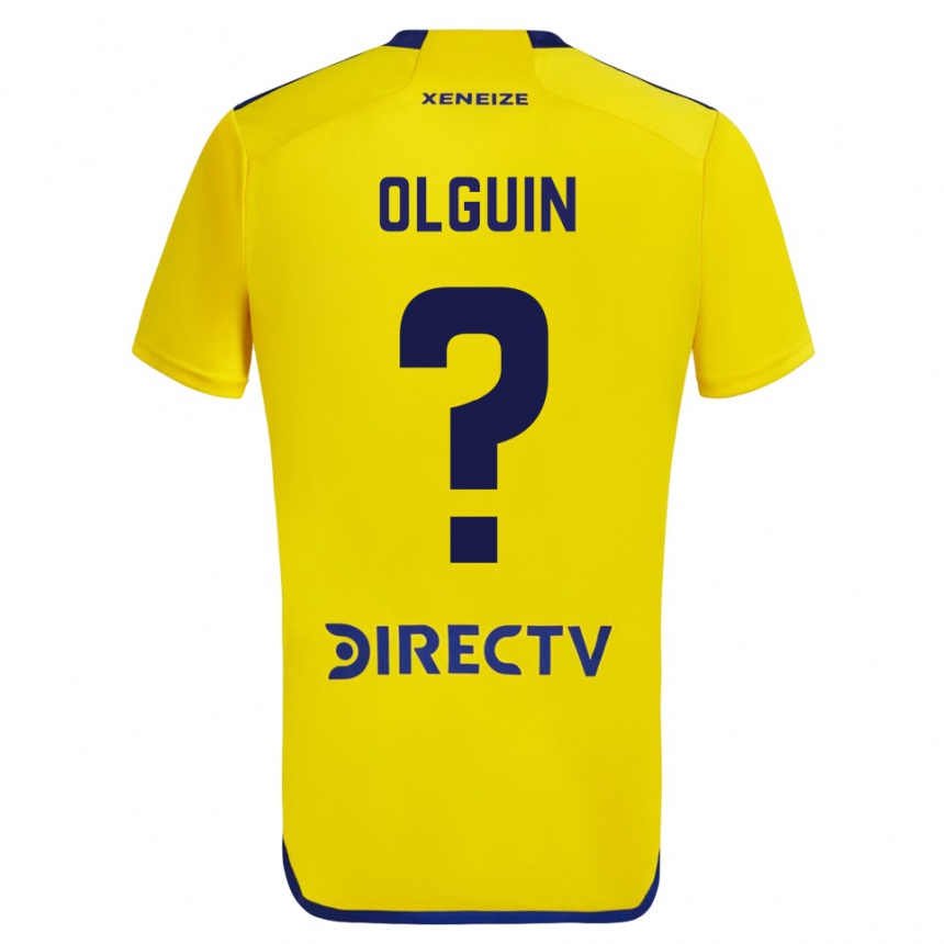 Kids Football Matias Olguin #0 Yellow Blue Away Jersey 2024/25 T-Shirt