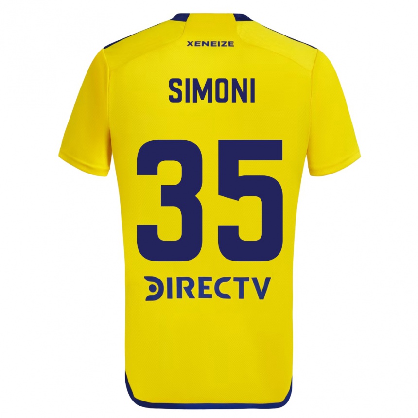 Kids Football Valentino Simoni #35 Yellow Blue Away Jersey 2024/25 T-Shirt