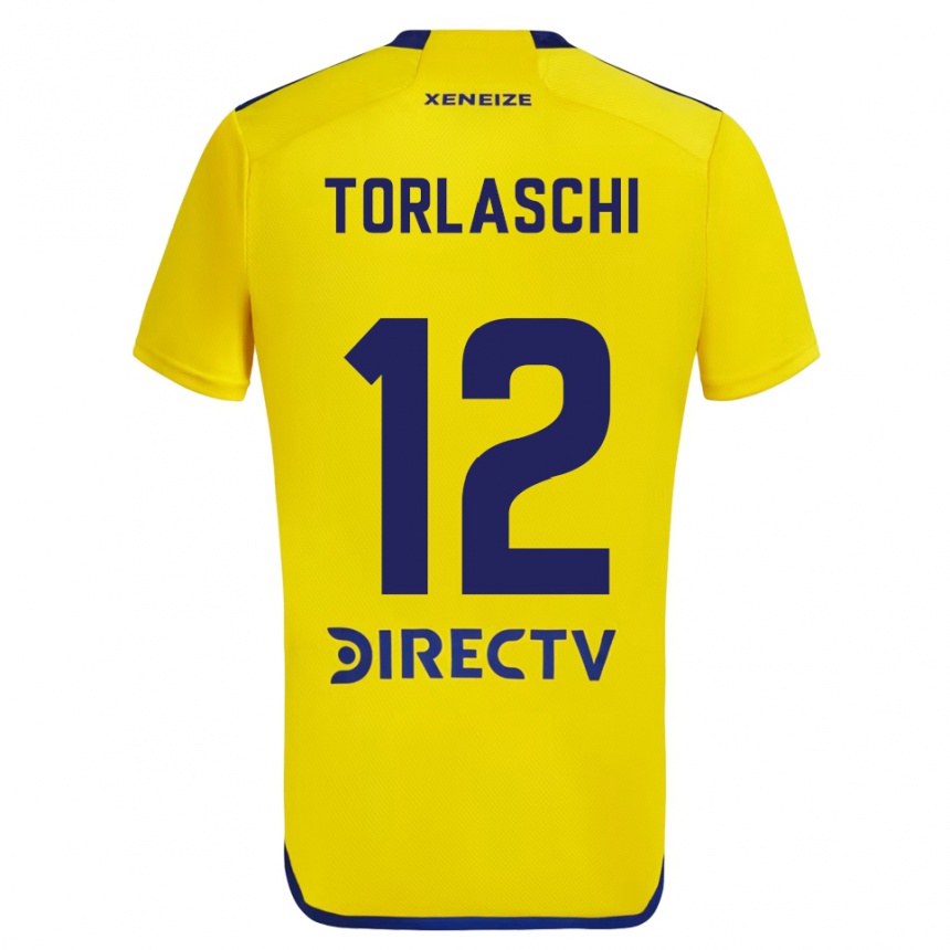 Kids Football Lucas Torlaschi #12 Yellow Blue Away Jersey 2024/25 T-Shirt