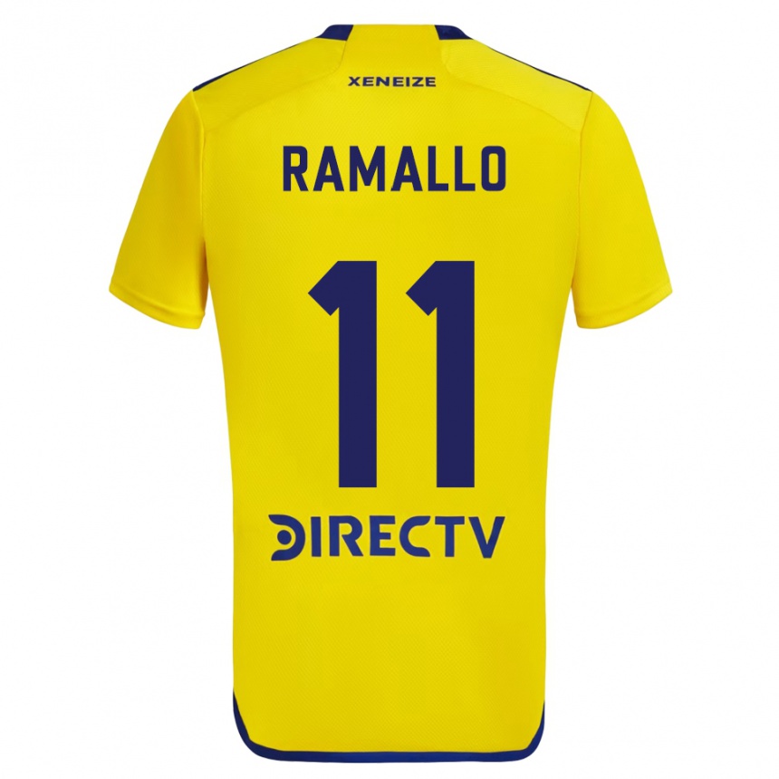 Kids Football Yael Ramallo #11 Yellow Blue Away Jersey 2024/25 T-Shirt