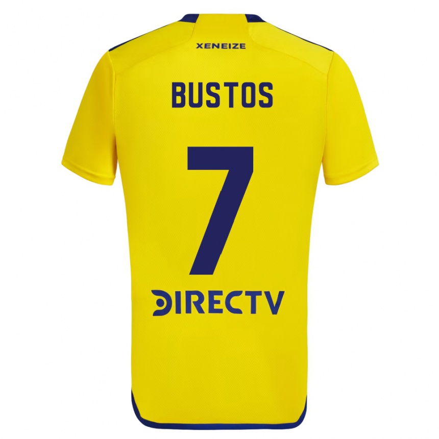 Kids Football Tomás Bustos #7 Yellow Blue Away Jersey 2024/25 T-Shirt