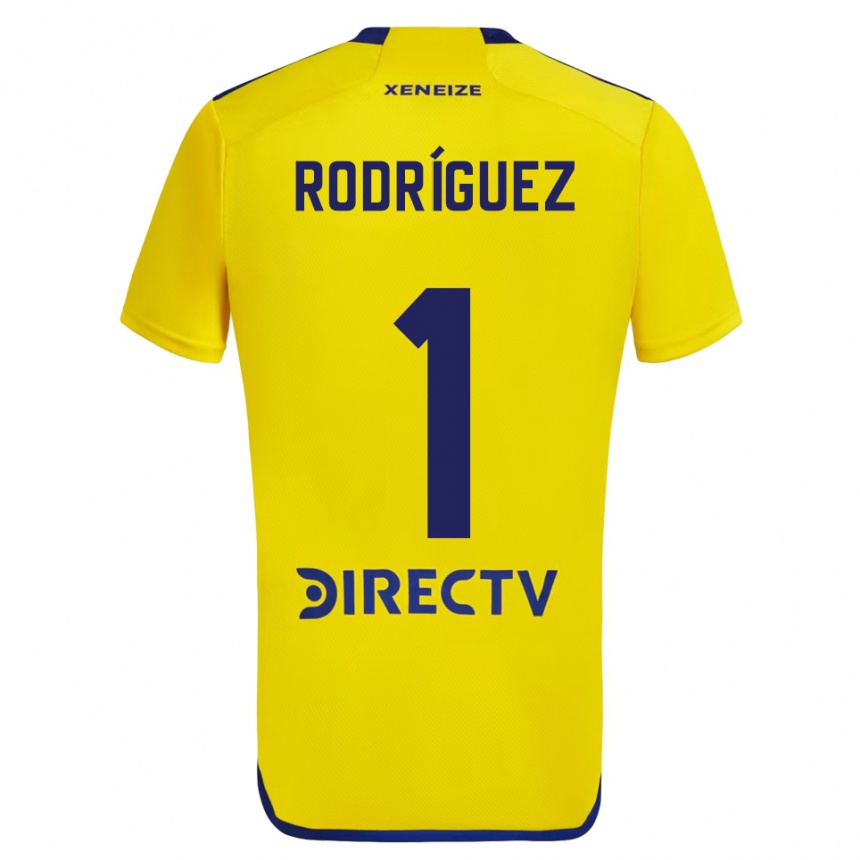 Kids Football Fernando Rodríguez #1 Yellow Blue Away Jersey 2024/25 T-Shirt