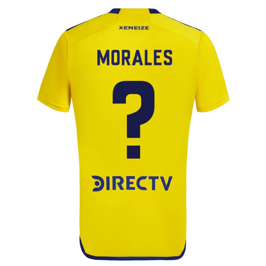 Kids Football Gonzalo Morales #0 Yellow Blue Away Jersey 2024/25 T-Shirt