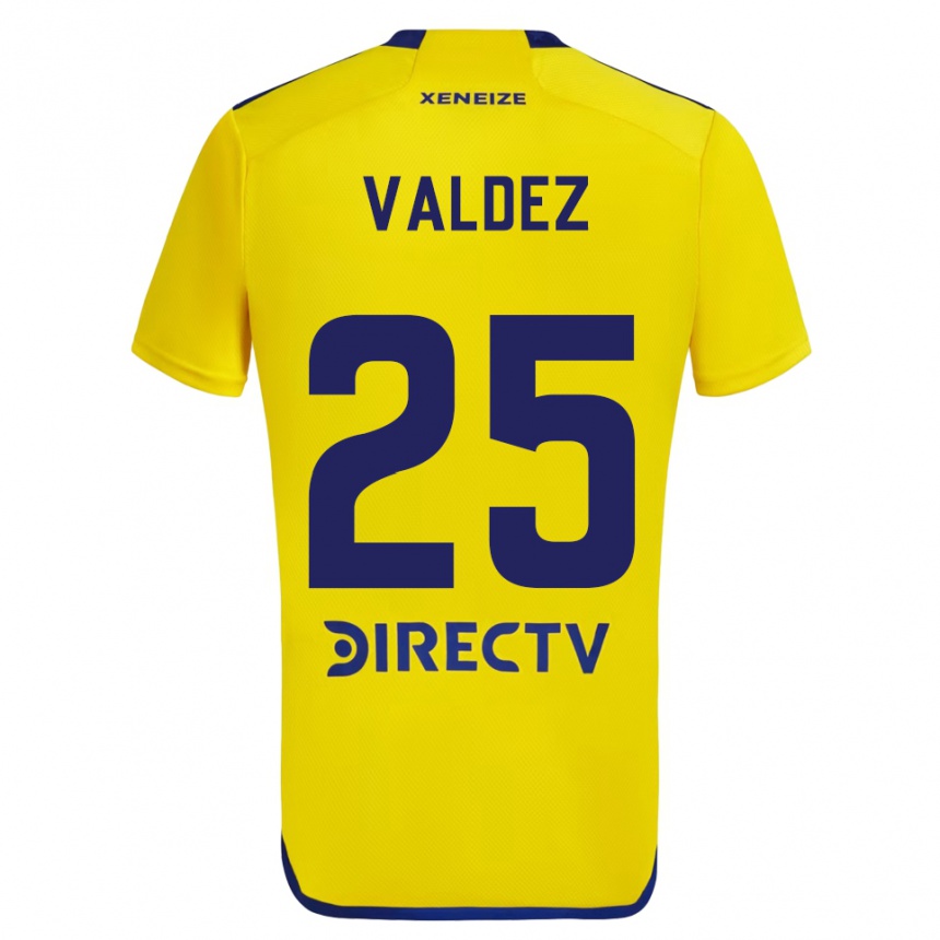 Kids Football Bruno Valdez #25 Yellow Blue Away Jersey 2024/25 T-Shirt