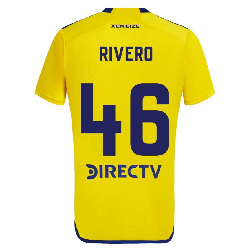 Kids Football Simón Rivero #46 Yellow Blue Away Jersey 2024/25 T-Shirt