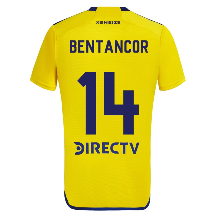 Kids Football Thomás Bentancor #14 Yellow Blue Away Jersey 2024/25 T-Shirt