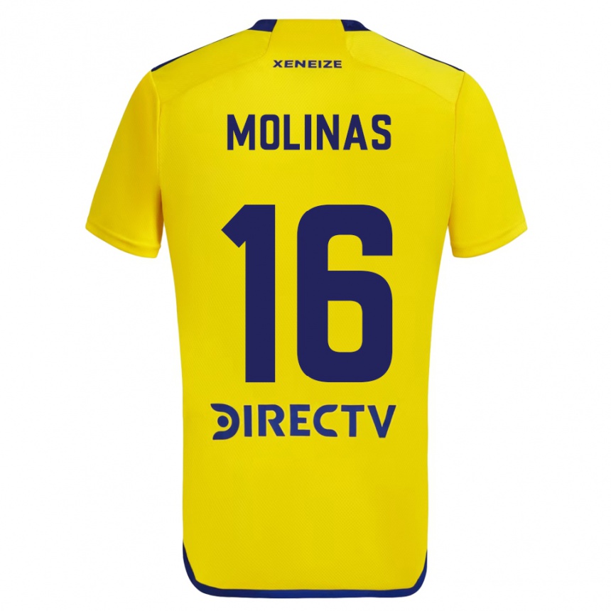 Kids Football Aaron Molinas #16 Yellow Blue Away Jersey 2024/25 T-Shirt