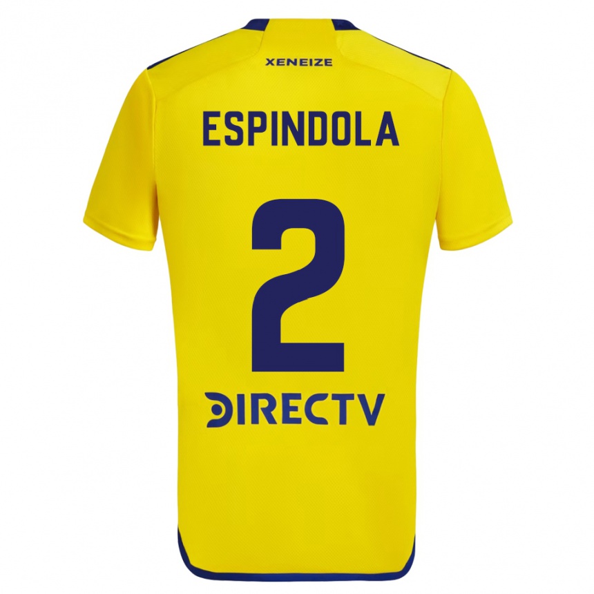 Kids Football Noelia Espindola #2 Yellow Blue Away Jersey 2024/25 T-Shirt