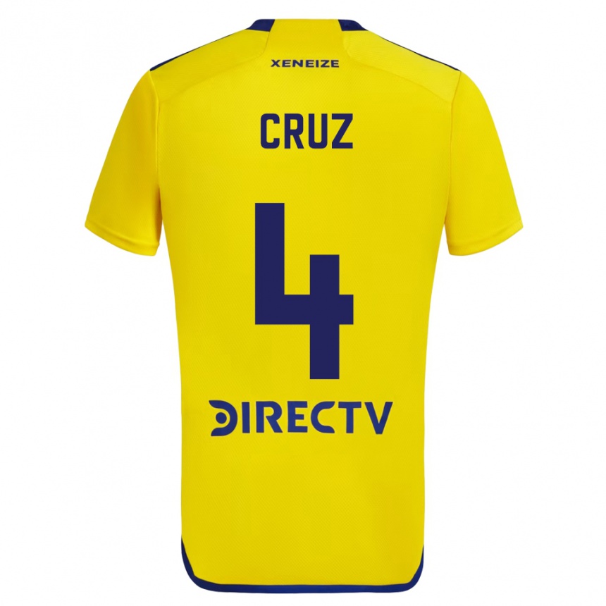 Kids Football Julieta Cruz #4 Yellow Blue Away Jersey 2024/25 T-Shirt