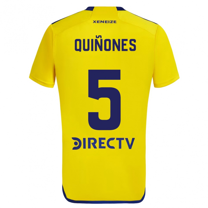 Kids Football Florencia Quiñones #5 Yellow Blue Away Jersey 2024/25 T-Shirt