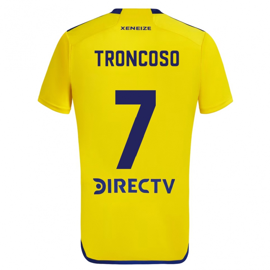 Kids Football Carolina Troncoso #7 Yellow Blue Away Jersey 2024/25 T-Shirt