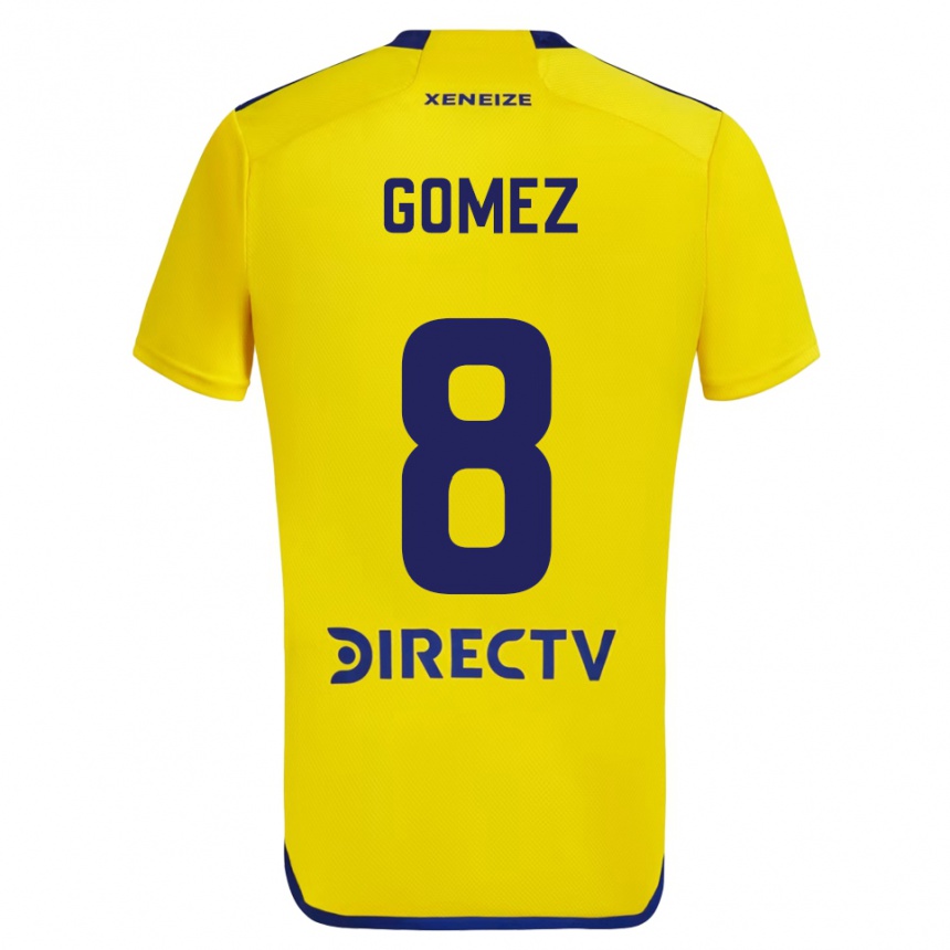 Kids Football Camila Gomez Ares #8 Yellow Blue Away Jersey 2024/25 T-Shirt