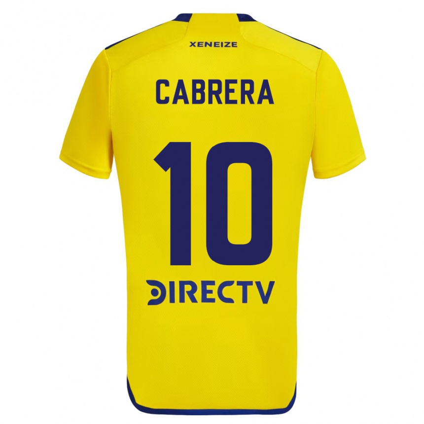 Kids Football Micaela Cabrera #10 Yellow Blue Away Jersey 2024/25 T-Shirt