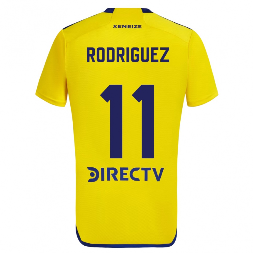 Kids Football Yamila Rodriguez #11 Yellow Blue Away Jersey 2024/25 T-Shirt