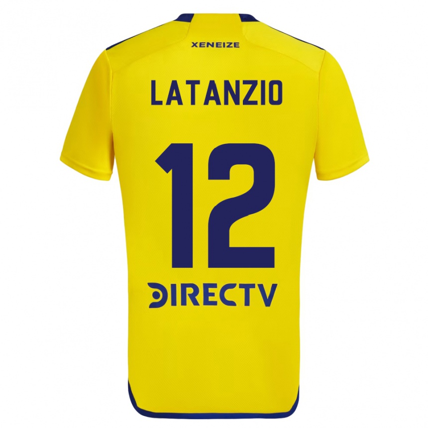 Kids Football Florencia Latanzio #12 Yellow Blue Away Jersey 2024/25 T-Shirt