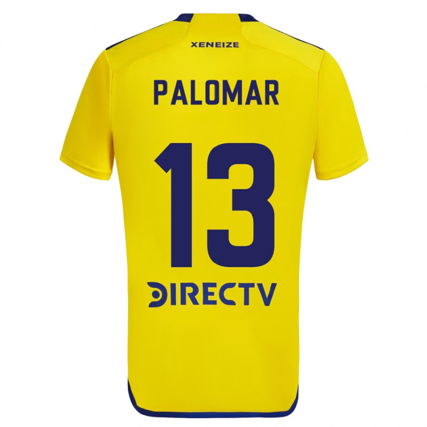 Kids Football Estefania Palomar #13 Yellow Blue Away Jersey 2024/25 T-Shirt