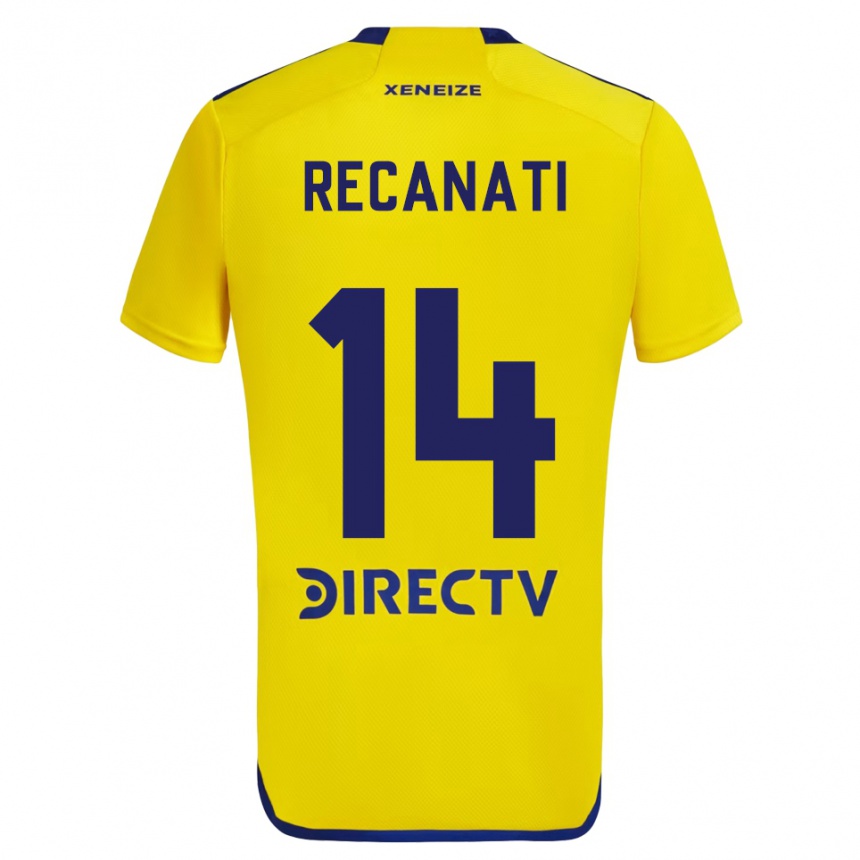 Kids Football Bianca Recanati #14 Yellow Blue Away Jersey 2024/25 T-Shirt