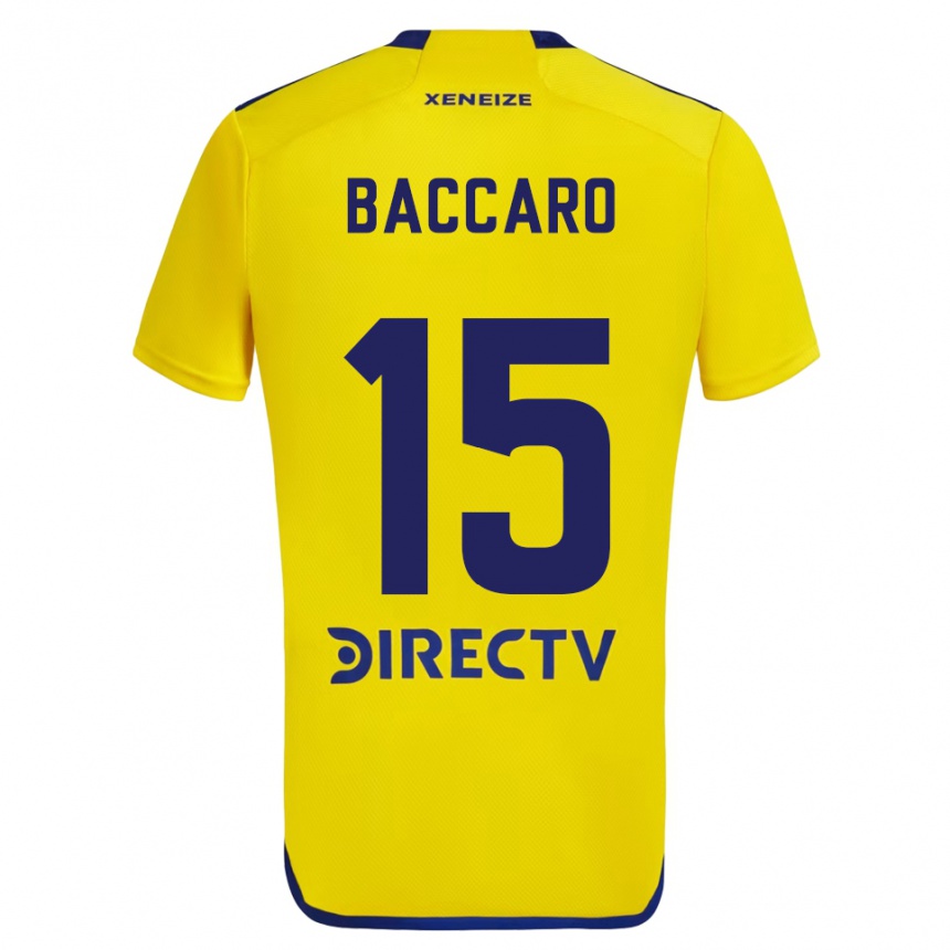 Kids Football Camila Baccaro #15 Yellow Blue Away Jersey 2024/25 T-Shirt