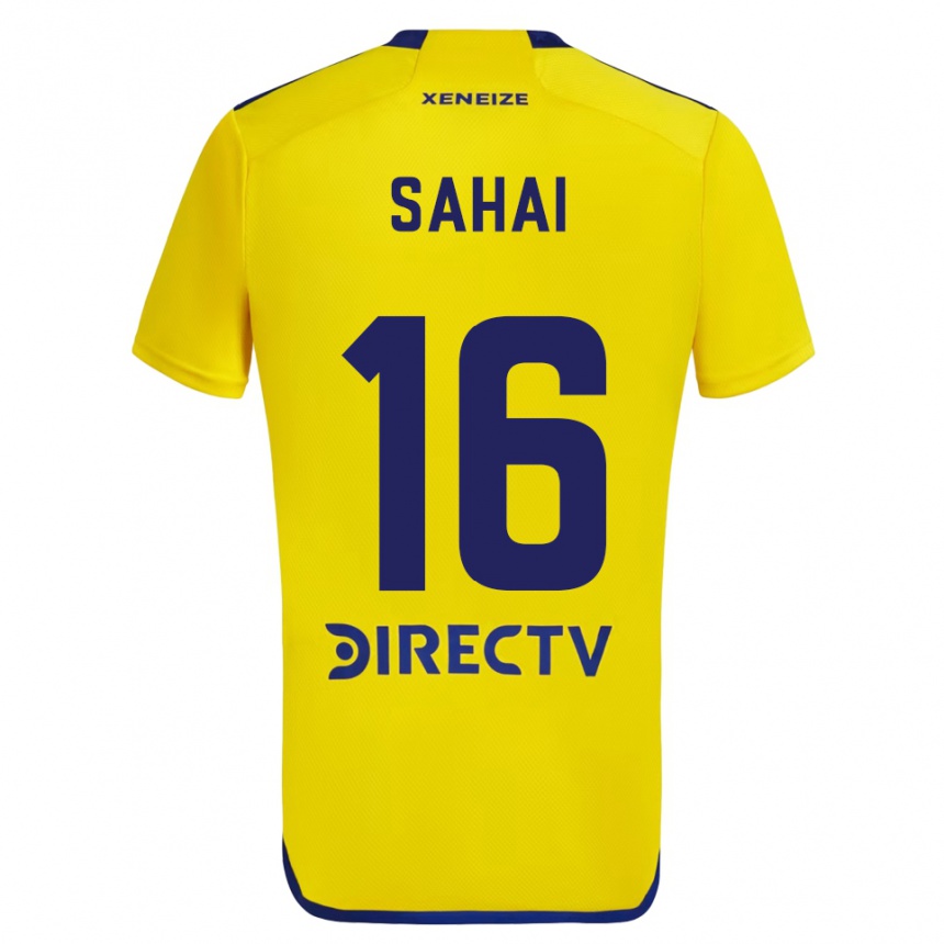 Kids Football Veer Sahai #16 Yellow Blue Away Jersey 2024/25 T-Shirt