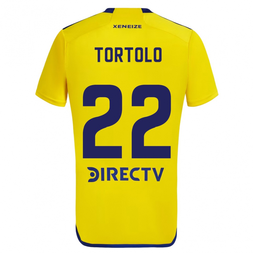 Kids Football Dulce Tortolo #22 Yellow Blue Away Jersey 2024/25 T-Shirt