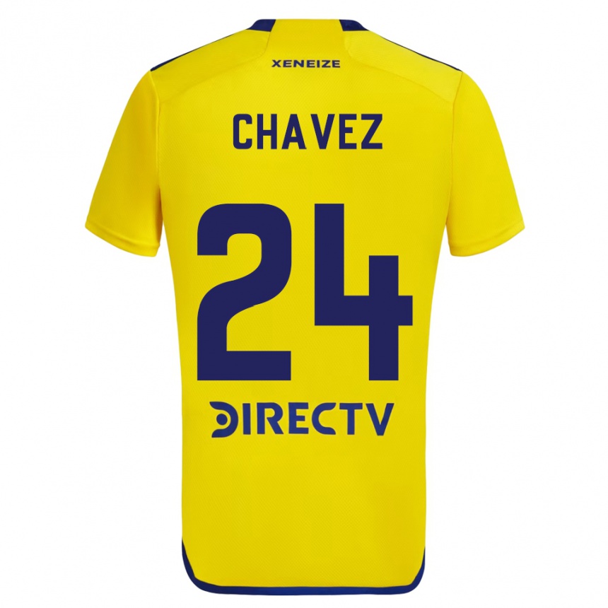 Kids Football Gabriela Chavez #24 Yellow Blue Away Jersey 2024/25 T-Shirt