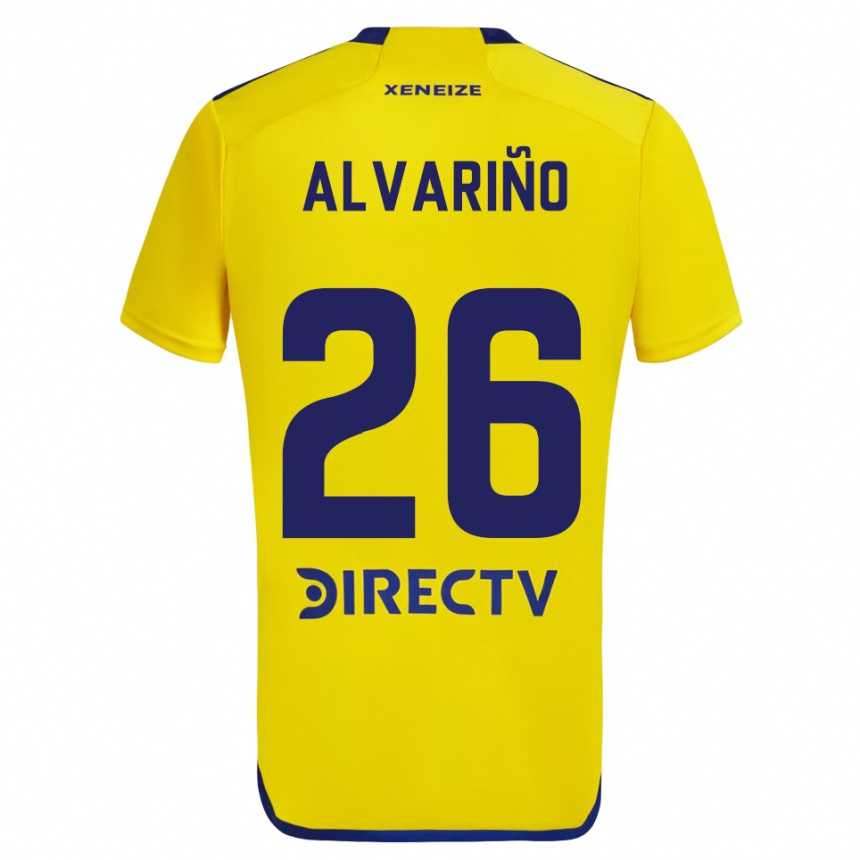 Kids Football Alexis Alvariño #26 Yellow Blue Away Jersey 2024/25 T-Shirt