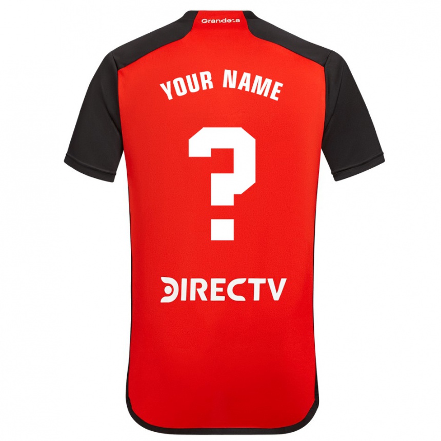 Kids Football Your Name #0 Red Black White Away Jersey 2024/25 T-Shirt