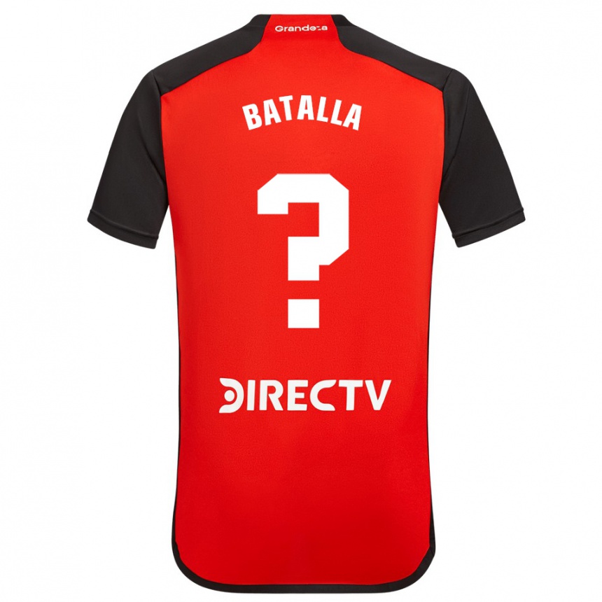 Kids Football Augusto Batalla #0 Red Black White Away Jersey 2024/25 T-Shirt