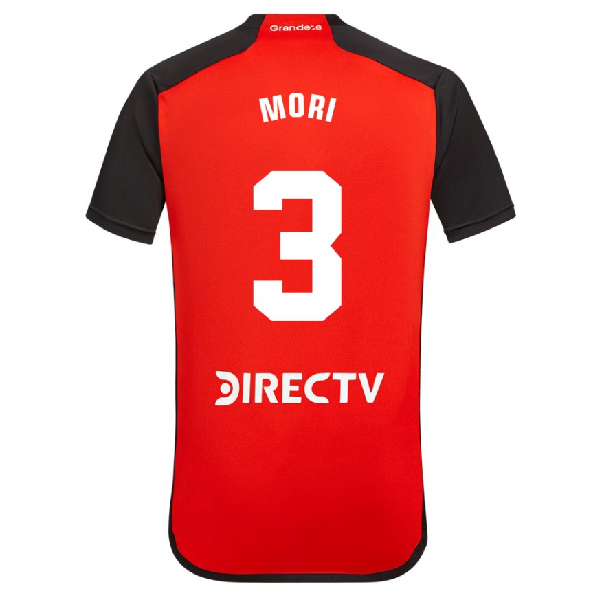 Kids Football Ramiro Funes Mori #3 Red Black White Away Jersey 2024/25 T-Shirt