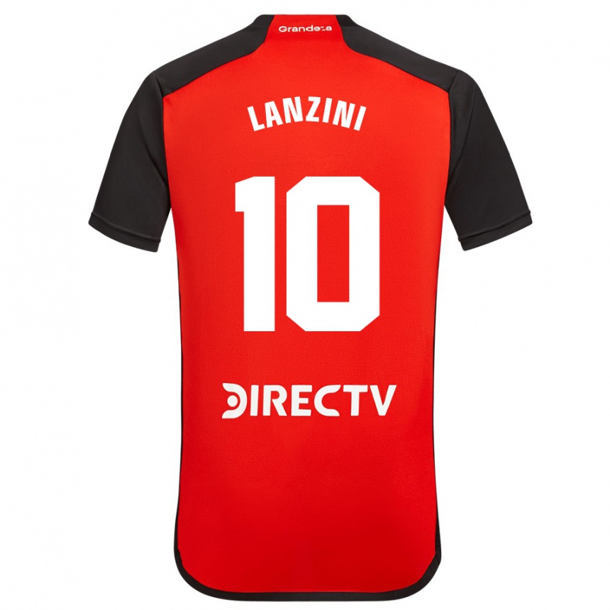 Kids Football Manuel Lanzini #10 Red Black White Away Jersey 2024/25 T-Shirt