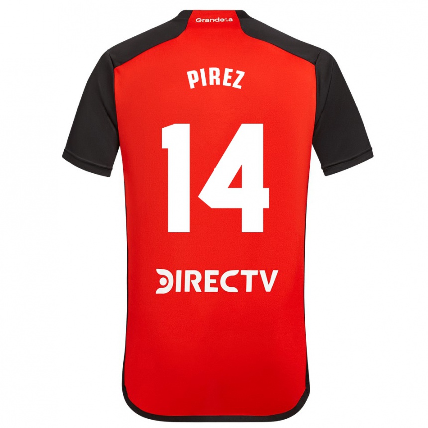 Kids Football Leandro González Pírez #14 Red Black White Away Jersey 2024/25 T-Shirt